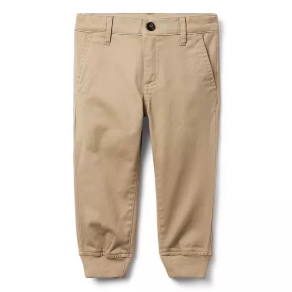 Janie and Jack Kids Button Twill Khaki Jogger Pants size 4T